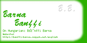 barna banffi business card